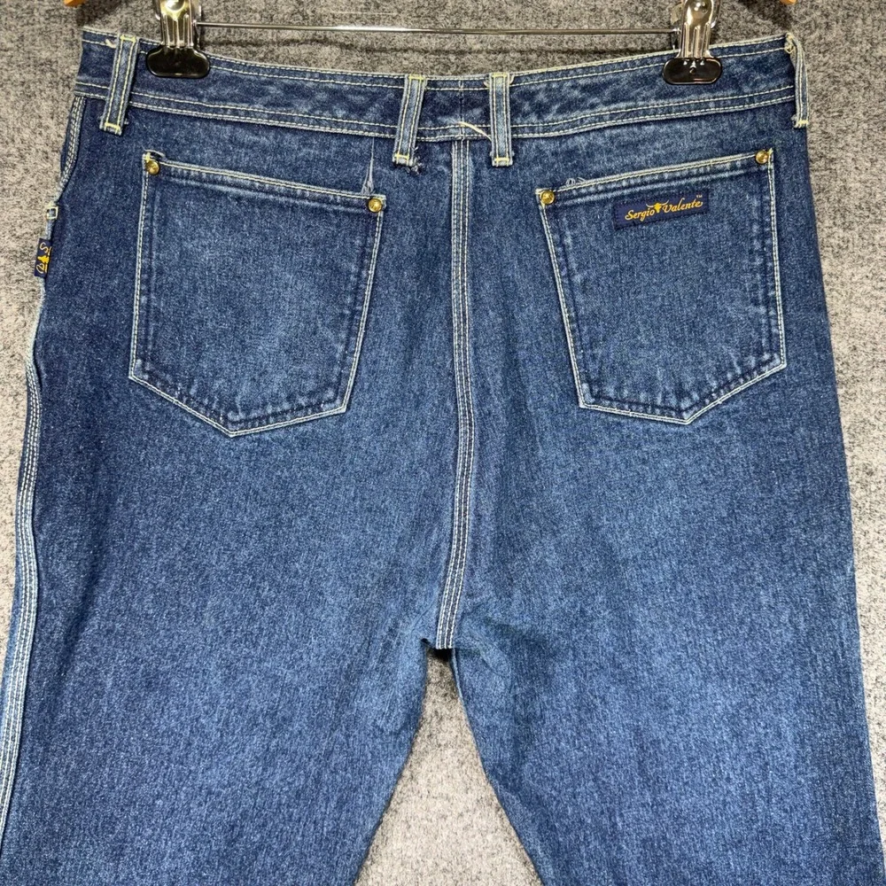 Sergio Valente Jeans Mens 38x36 Blue Indigo Bootcut Western Cowboy Vintage 90s